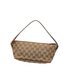 グッチ GGキャンバス アクセサリーポーチ 07198 ベージュ ブラウン キャンバス レザー レディース GUCCI 【中古】