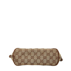 グッチ GGキャンバス アクセサリーポーチ 07198 ベージュ ブラウン キャンバス レザー レディース GUCCI 【中古】