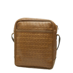 フェンディ ズッキーノ ショルダーバッグ ブラウン PVC レザー レディース FENDI 【中古】