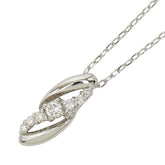 Pt900 プラチナ Pt850 プラチナ ダイヤ0.08ct ダイヤ0.07ct ペンダントトップ ネックレス レディース 【中古】