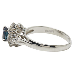 Pt900 プラチナ サファイア0.54ct ダイヤ0.17ct リング 指輪 レディース 9.5号 【中古】