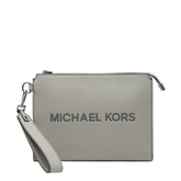 マイケルコース ロゴ クラッチバッグ セカンドバッグ グレー レザー レディース Michael Kors 【中古】