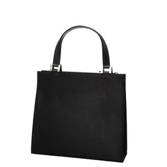 サンローラン YSLロゴ ハンドバッグ トートバッグ ブラック ポリエステル レザー レディース SAINT LAURENT 【中古】