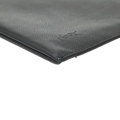 サンローラン YSLロゴ クラッチバッグ ブラック レザー レディース SAINT LAURENT 【中古】