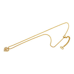 ディオール ロゴ ハートモチーフ ネックレス ゴールド メッキ ラインストーン レディース Dior 【中古】