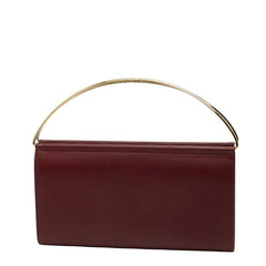 カルティエ マストライン 二つ折り財布 ワインレッド ボルドー レザー レディース CARTIER 【中古】
