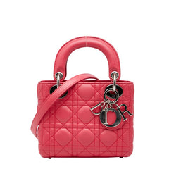 ディオール カナージュ レディディオ-ル ハンドバッグ ショルダーバッグ 2WAY ピンク レザー レディース Dior 【中古】