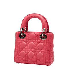 ディオール カナージュ レディディオ-ル ハンドバッグ ショルダーバッグ 2WAY ピンク レザー レディース Dior 【中古】