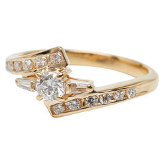 K18YG イエローゴールド ダイヤ0.263ct ダイヤ0.20ct リング 指輪 レディース 10.5号 【中古】