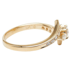K18YG イエローゴールド ダイヤ0.263ct ダイヤ0.20ct リング 指輪 レディース 10.5号 【中古】