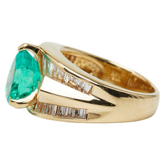 K18YG イエローゴールド エメラルド1.92ct ダイヤ1.01ct リング 指輪 レディース 9号 【中古】