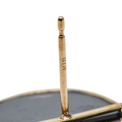 K18YG イエローゴールド メノウカメオ13×18mm ピアス レディース 【中古】