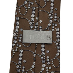 ディオール オブリーク トロッター ストーン ネクタイ カーキ グリーン シルク メンズ Dior 【中古】