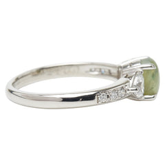 Pt900 プラチナ クリソベリルキャッツアイ1.530ct ダイヤ0.47ct リング 指輪 レディース 11.5号 【中古】