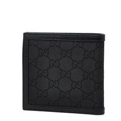 グッチ GGナイロン 二つ折り財布 150413 ブラック ナイロン レザー メンズ GUCCI 【中古】