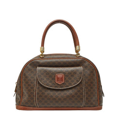 セリーヌ マカダム ハンドバッグ トートバッグ ブラウン PVC レザー レディース CELINE 【中古】