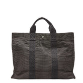 エルメス エールラインGM ハンドバッグ トートバッグ ビジネスバッグ グレー キャンバス メンズ HERMES 【中古】