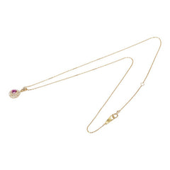 K18YG イエローゴールド ルビー0.19ct ダイヤ ネックレス レディース 【中古】
