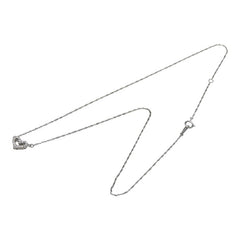 K18WG ホワイトゴールド ダイヤ0.15ct ハートモチーフ ネックレス レディース 【中古】