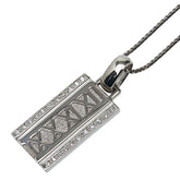 K14WG ホワイトゴールド ダイヤ0.15ct プレートモチーフ ネックレス レディース 【中古】