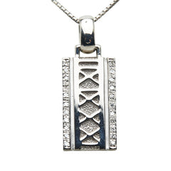 K14WG ホワイトゴールド ダイヤ0.15ct プレートモチーフ ネックレス レディース 【中古】