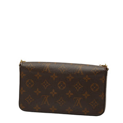 ルイ ヴィトン モノグラム ポシェット フェリシー 斜め掛け チェーン ショルダーバッグ M61276 ブラウン フューシャ PVC レザー レディース LOUIS VUITTON 【中古】