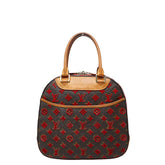 ルイ ヴィトン モノグラム タフタージュ ドーヴィル キューブ ハンドバッグ M40922 ブラウン PVC レザー レディース LOUIS VUITTON 中古