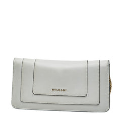 ブルガリ セルペンティ チェーン ショルダーバッグ ホワイト ゴールド レザー レディース BVLGARI 【中古】