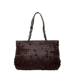 ボッテガヴェネタ イントレチャート チェーン ハンドバッグ トートバッグ ブラウン レザー レディース BOTTEGAVENETA 【中古】