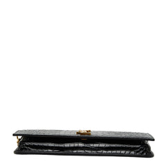 サンローラン YSLロゴ クロコ型押し チェーンショルダーバッグ フォンホルダー 635095 ブラック レザー レディース SAINT LAURENT 【中古】