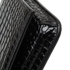 サンローラン YSLロゴ クロコ型押し チェーンショルダーバッグ フォンホルダー 635095 ブラック レザー レディース SAINT LAURENT 【中古】