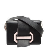 プラダ 斜め掛け ショルダーバッグ ブラック ピンク レザー レディース PRADA 【中古】