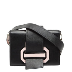 プラダ 斜め掛け ショルダーバッグ ブラック ピンク レザー レディース PRADA 中古
