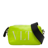 ヴァレンティノ VLTNロゴ ロックスタッズ 斜め掛け ショルダーバッグ イエロー レザー レディース VALENTINO 【中古】