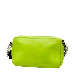 ヴァレンティノ VLTNロゴ ロックスタッズ 斜め掛け ショルダーバッグ イエロー レザー レディース VALENTINO 【中古】