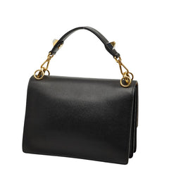 フェンディ モンスター キャナイ ハンドバッグ ショルダーバッグ 2WAY 8BT283 ブラック レザー レディース FENDI 【中古】