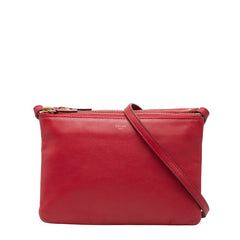 セリーヌ トリオ 斜め掛け ショルダーバッグ フューシャピンク レザー レディース CELINE 【中古】