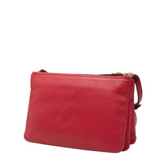 セリーヌ トリオ 斜め掛け ショルダーバッグ フューシャピンク レザー レディース CELINE 【中古】