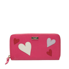 ケイトスペード ハート 長財布 ライトピンク レザー レディース Kate Spade 【中古】