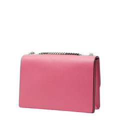 マークジェイコブス ロゴ チェーン ショルダーバッグ ピンク レザー レディース MARC JACOBS 【中古】