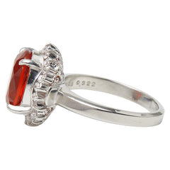 Pt900 プラチナ ファイアオパール2.33ct ダイヤ0.322ct リング 指輪 レディース 12.5号 【中古】