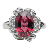 Pt900 プラチナ ガーネット2.68ct ダイヤ0.10ct リング 指輪 レディース 6号 【中古】