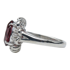Pt900 プラチナ ガーネット2.68ct ダイヤ0.10ct リング 指輪 レディース 6号 【中古】