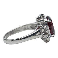 Pt900 プラチナ ガーネット2.68ct ダイヤ0.10ct リング 指輪 レディース 6号 【中古】