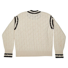 シャネル ココマーク ニット サイズ38 P72090K10339 ホワイト ブラック カシミヤ ポリウレタン レディース CHANEL 【中古】