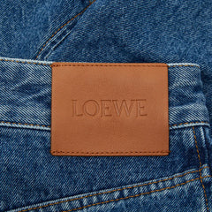 ロエベ アナグラム バギージーンズ ワイド デニムパンツ サイズ32 インディゴブルー コットン メンズ LOEWE 【中古】