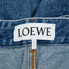 ロエベ アナグラム バギージーンズ ワイド デニムパンツ サイズ32 インディゴブルー コットン メンズ LOEWE 【中古】
