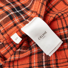 セリーヌ エディ スリマン チェック 長袖 ネルシャツ サイズ39 オレンジ コットン メンズ CELINE 【中古】