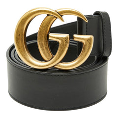 グッチ GGマーモント ダブルG ベルト サイズ85・34 400593 ブラック レザー メンズ GUCCI 【中古】