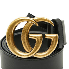 グッチ GGマーモント ダブルG ベルト サイズ85・34 400593 ブラック レザー メンズ GUCCI 【中古】